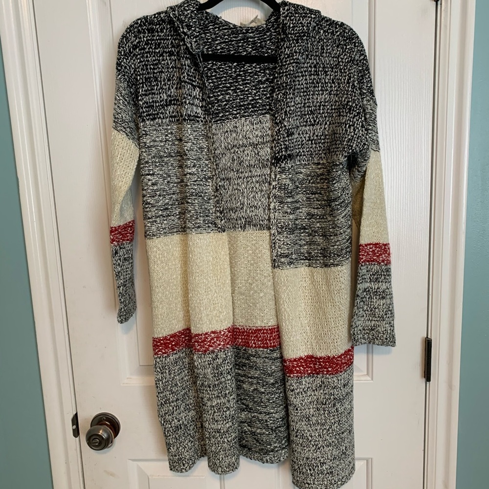 Multicolor hooded cardigan